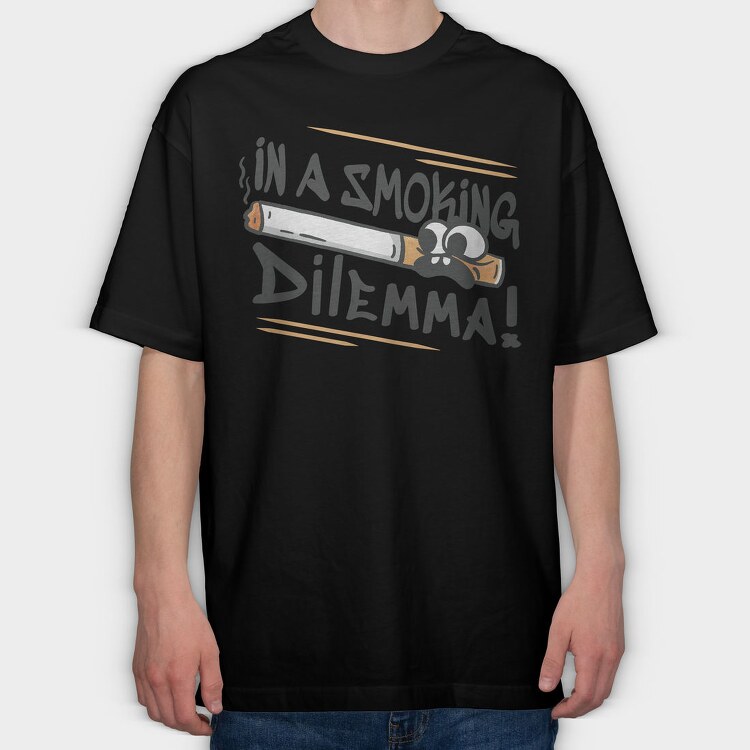 Smoking Dilemma, Tricou Oversize Barbati (Unisex)