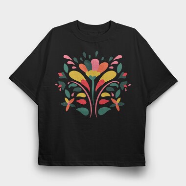 Colorful Flower Floral 03, Tricou Oversize Barbati (Unisex)