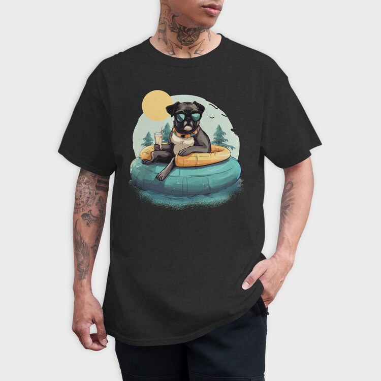 Pool Dog Summer, Tricou Barbati (Unisex)