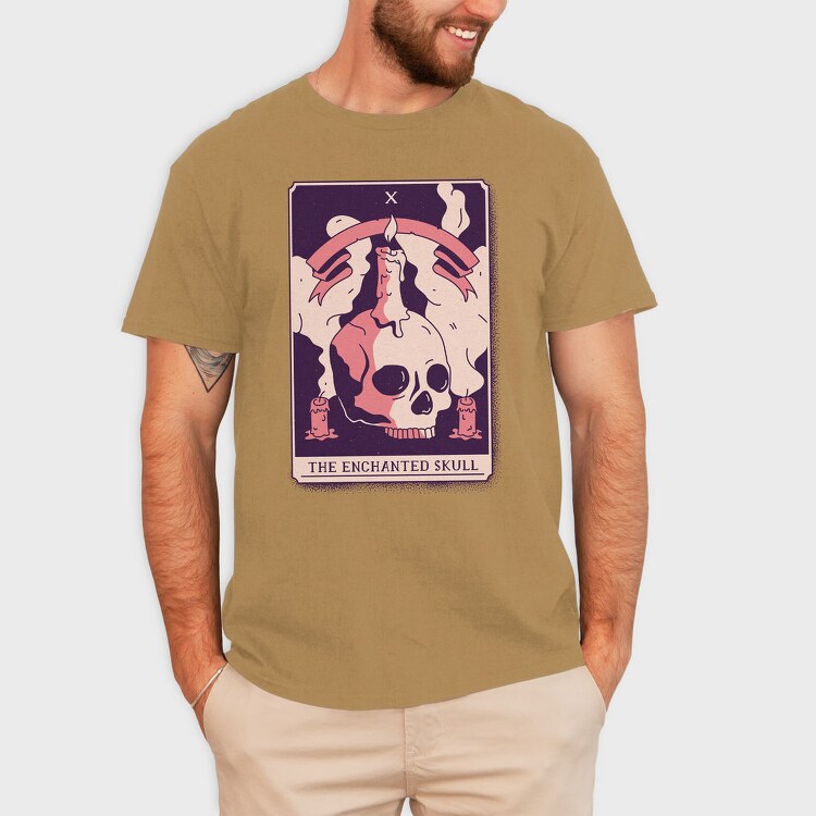 Skull Mystical Tarot Card The Enchanted Skull 10, Tricou Barbati (Unisex)
