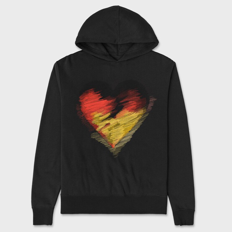 Heart Handdrawn, Hanorac Oversize Barbati (Unisex)