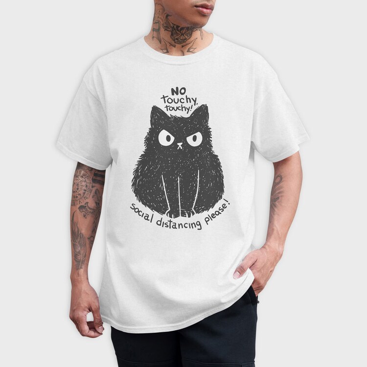 No Touchy Touchy Cat, Tricou Barbati (Unisex)