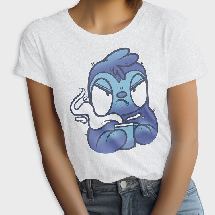 Cartoon Sloth With Coffee Drink, Tricou Femei