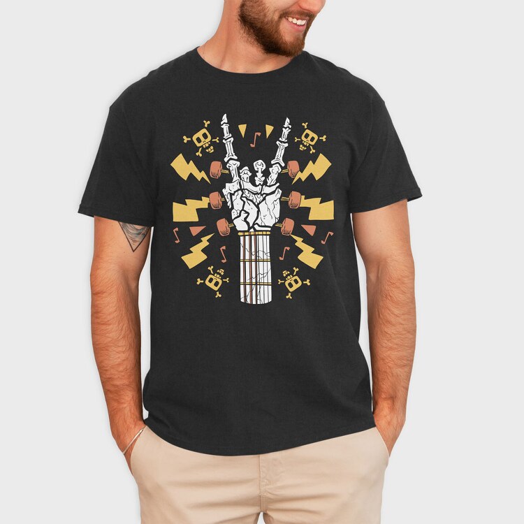 Skeleton Hand Guitar, Tricou Barbati (Unisex)