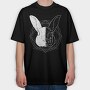 Rabbit Animal Divided Skull Head, Tricou Oversize Barbati (Unisex)