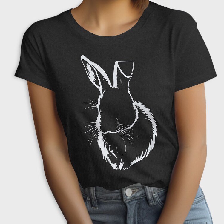 Rabbit White Outline, Tricou Femei