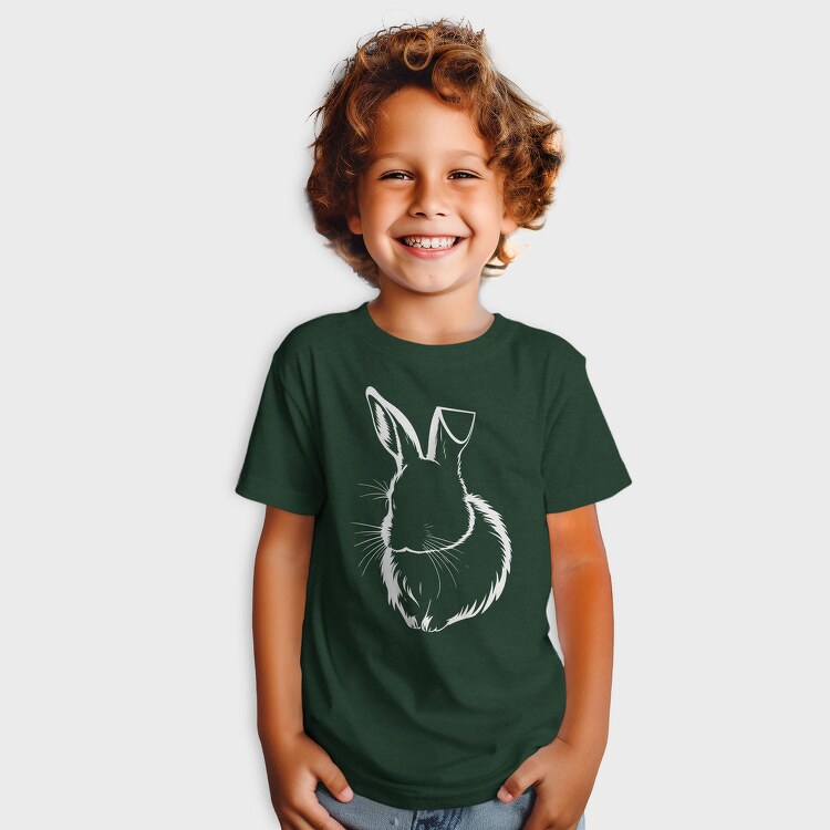 Rabbit White Outline, Tricou Copii
