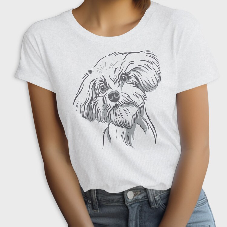 Cool Dog Illustration Doodle, Tricou Femei