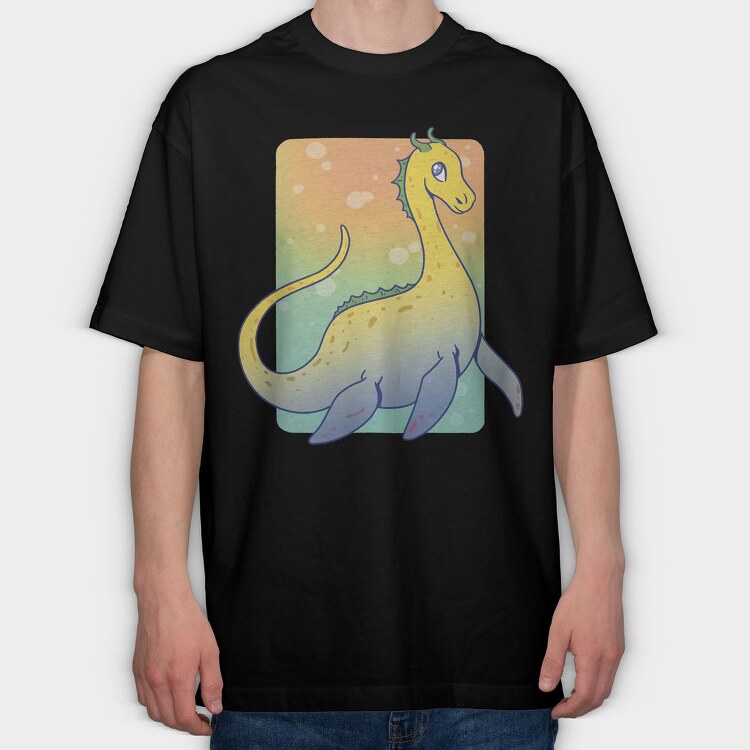 Loch Ness Cute Monster, Tricou Oversize Barbati (Unisex)