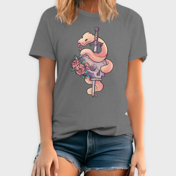 Snake With Sword And Skull Pastel Gothic, Tricou Barbati (Unisex)