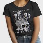 Skull With Cartoon Mushrooms Life In Death Tote, Tricou Femei