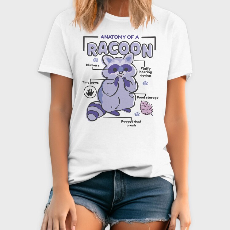 Raccoon Anatomy, Tricou Barbati (Unisex)
