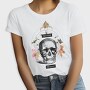 Skull With Clock And Insects Vintage Time, Tricou Femei