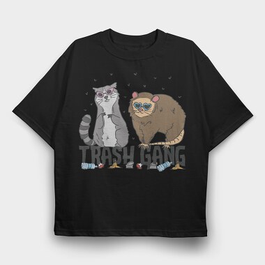Raccoon And Possum Animals, Tricou Oversize Barbati (Unisex)