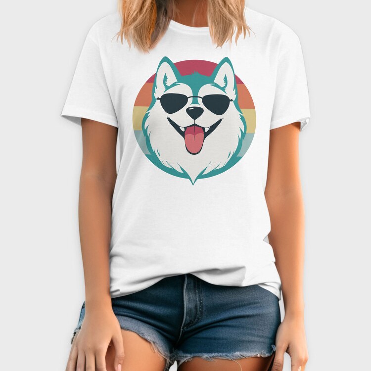 Cool Husky With Sunglasses Face, Tricou Barbati (Unisex)