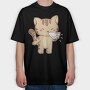 Sneezing Cat Character, Tricou Oversize Barbati (Unisex)