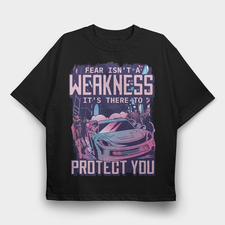 Cyberpunk Car With Zombies, Tricou Oversize Barbati (Unisex)