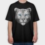 Snow Leopard Portrait, Tricou Oversize Barbati (Unisex)