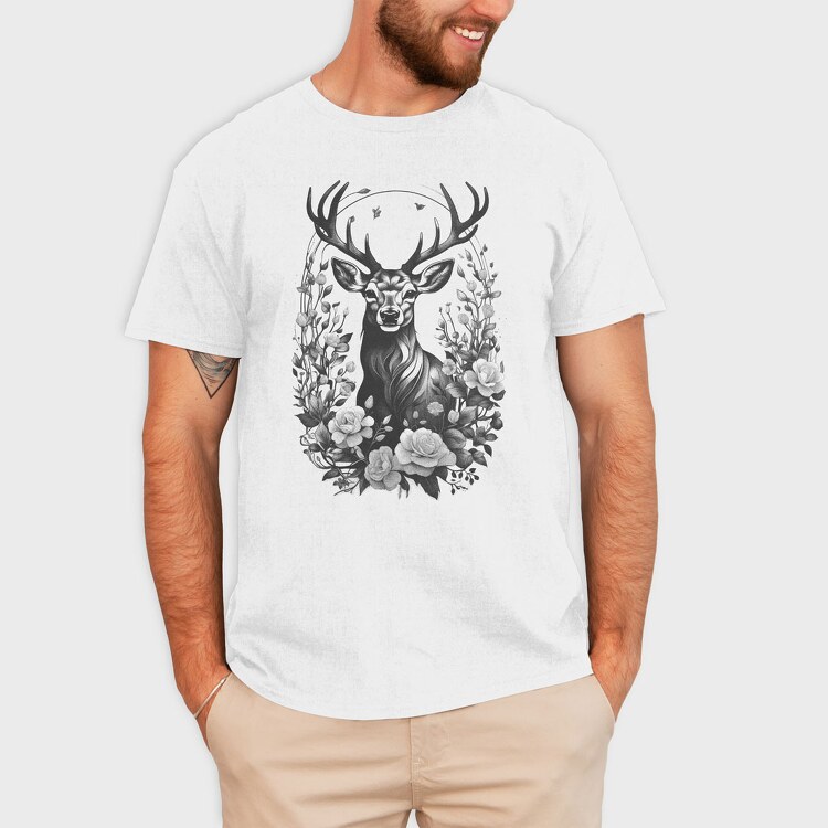 Reindeer Flowers, Tricou Barbati (Unisex)
