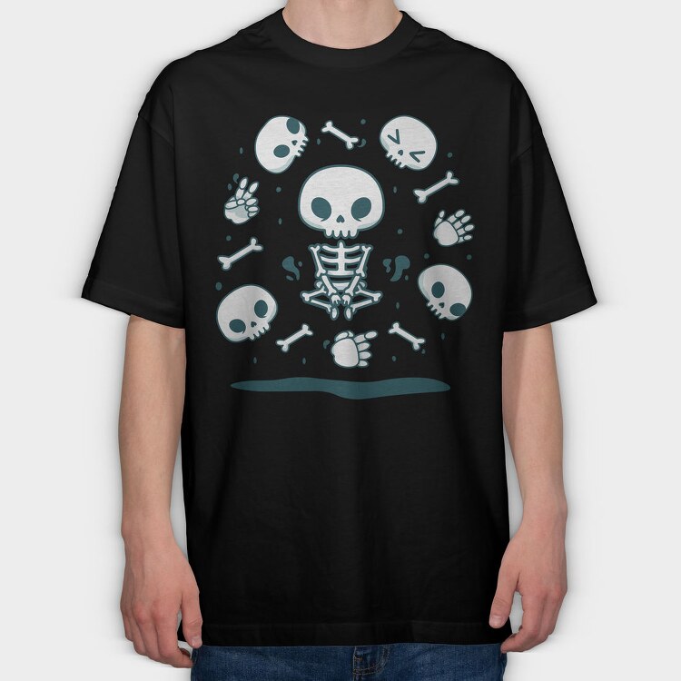 Skulls And Skeletons Cute Mug, Tricou Oversize Barbati (Unisex)
