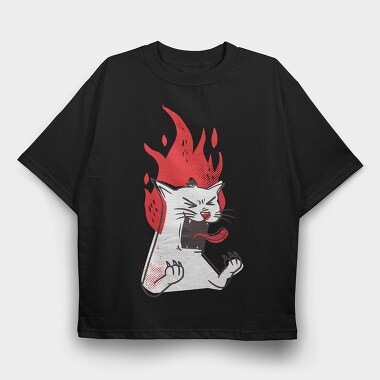 Raging Cat, Tricou Oversize Barbati (Unisex)