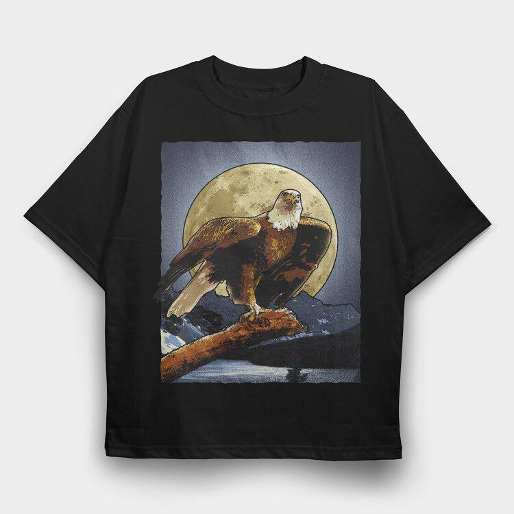 Eagle At Night, Tricou Oversize Barbati (Unisex)