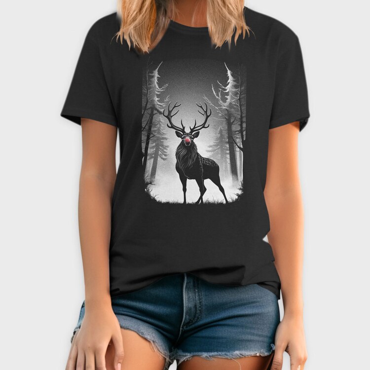 Reindeer Monochochrome Christmas, Tricou Barbati (Unisex)
