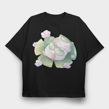 Sleeping Frog Lily Pad Froggy, Tricou Oversize Barbati (Unisex)