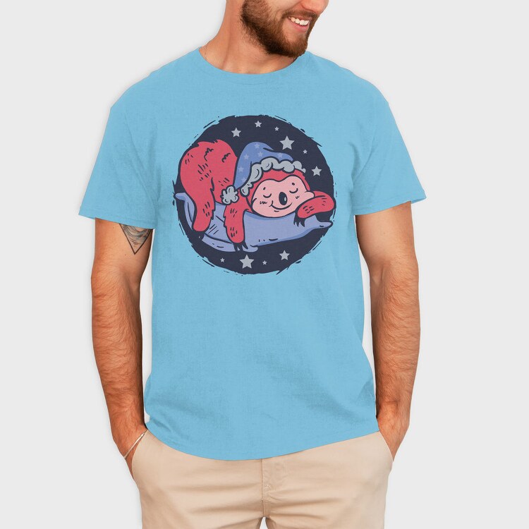 Sleeping Sloth On A Pillow Cap, Tricou Barbati (Unisex)