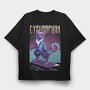 Cyberpunk Skater Cat, Tricou Oversize Barbati (Unisex)