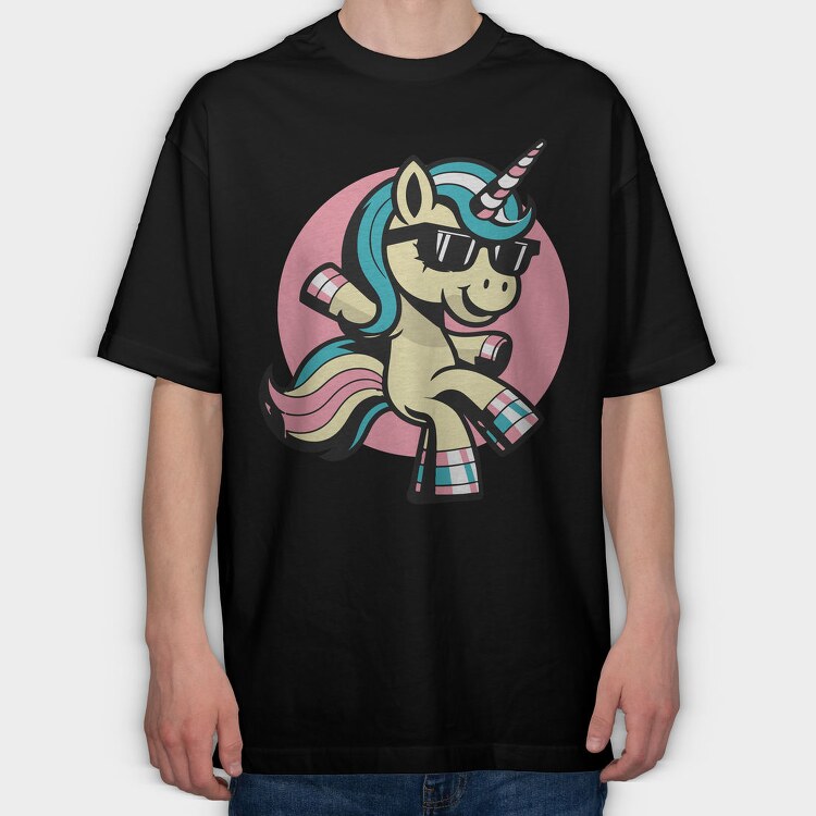 Cool Unicorn, Tricou Oversize Barbati (Unisex)
