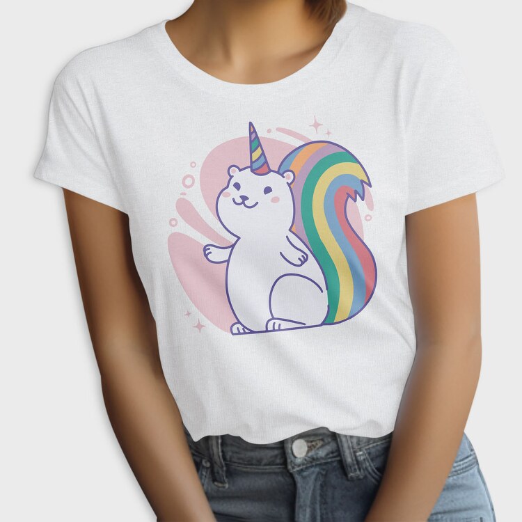 Rainbow Squirrel Unicorn Animal, Tricou Femei