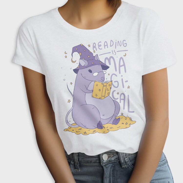 Rat Reading Magical Book, Tricou Femei