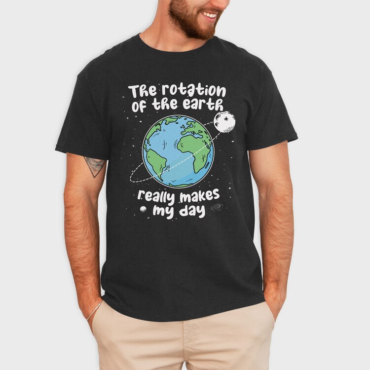 Earth Rotation Humor, Tricou Barbati (Unisex)