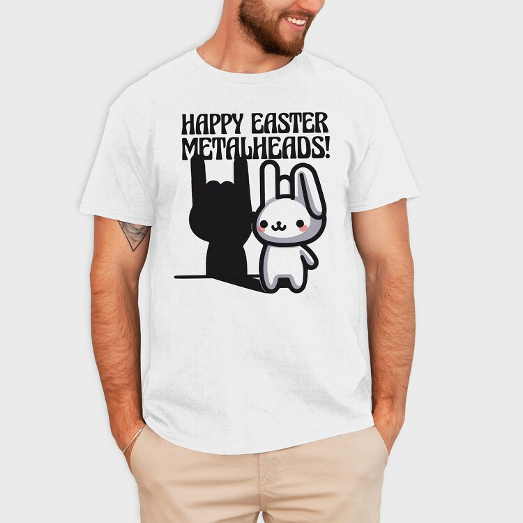 Easter Metalhead Bunny Metal, Tricou Barbati (Unisex)