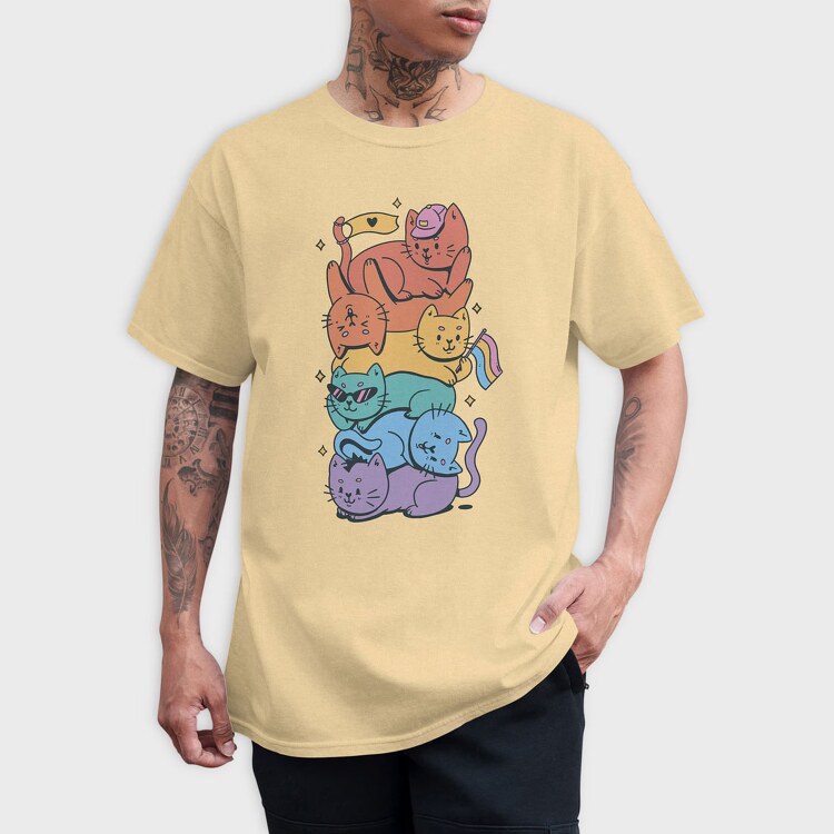 Pride Stack of Cats, Tricou Barbati (Unisex)