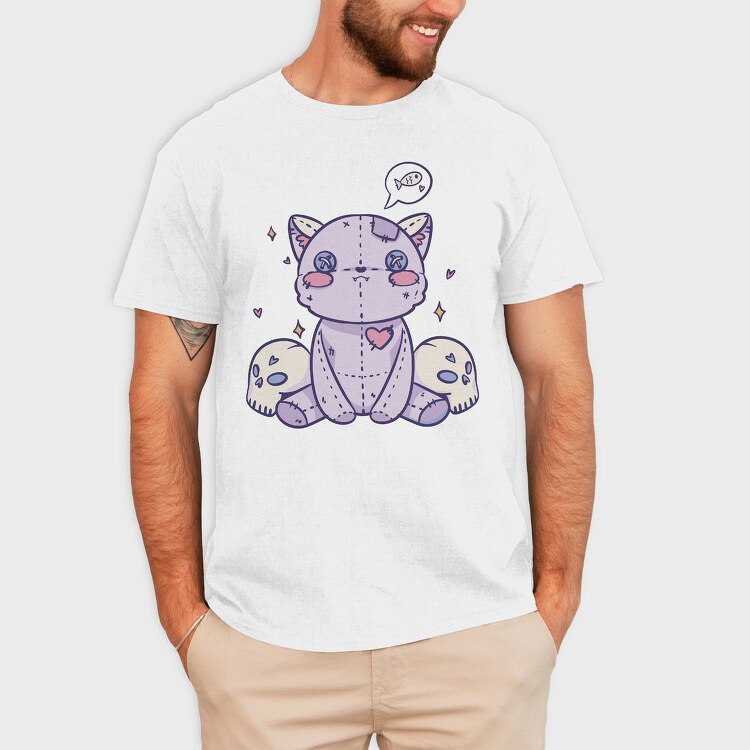 Pastel Goth Stuffed Cat, Tricou Barbati (Unisex)