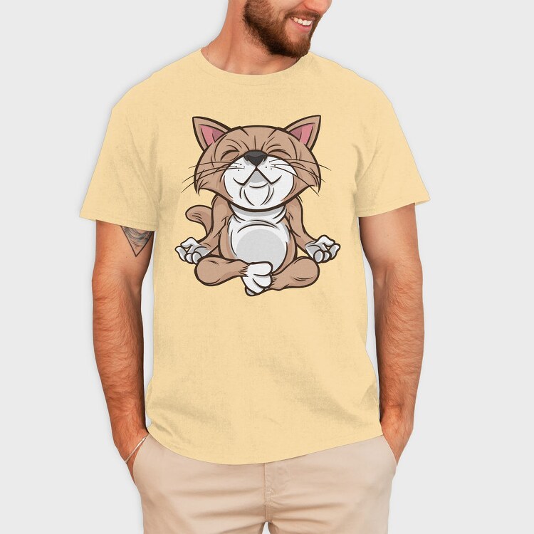 Yoga Cat, Tricou Barbati (Unisex)