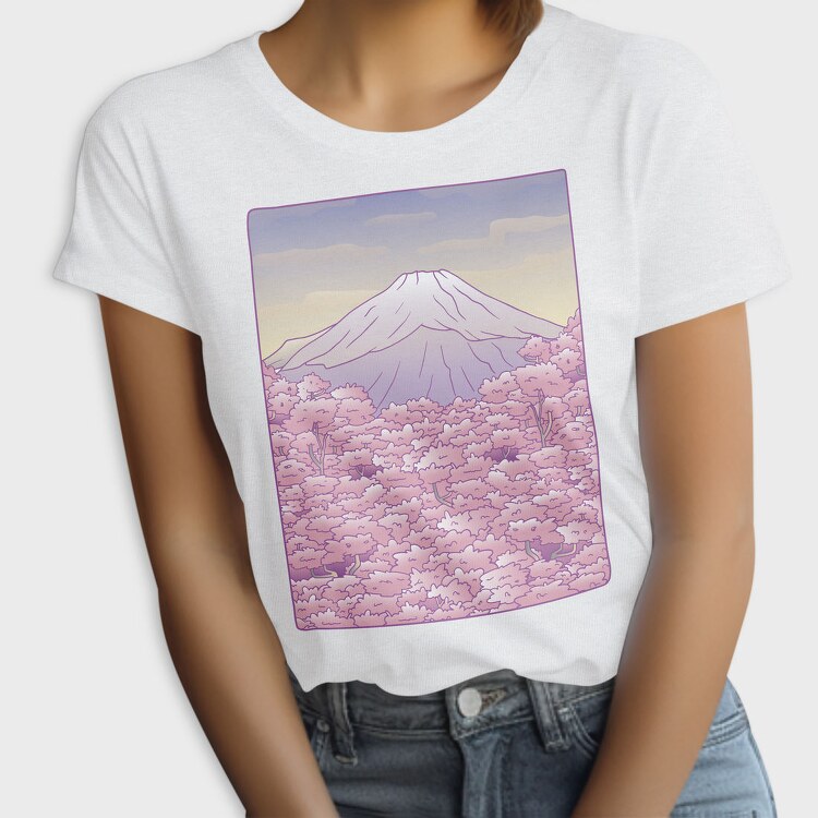 Pastel Sakura Mount Fuji, Tricou Femei