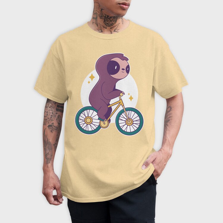 Sloth Animal Riding Bicycle Bike, Tricou Barbati (Unisex)