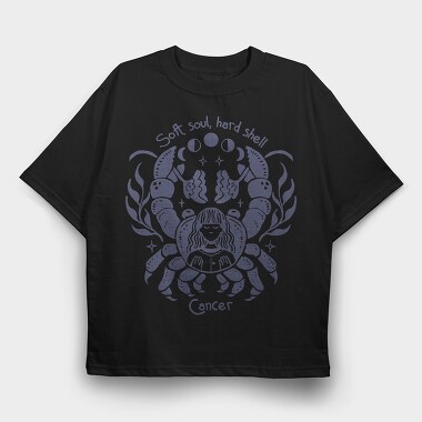 Soft Soul Hard Shell Cancer Zodiac Handmade, Tricou Oversize Barbati (Unisex)