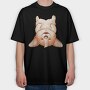 Corgi Howl, Tricou Oversize Barbati (Unisex)