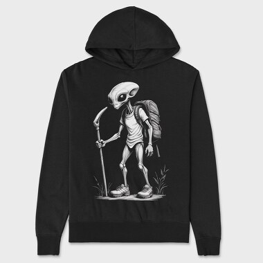 Alien Hiking Monochrome, Hanorac Oversize Barbati (Unisex)