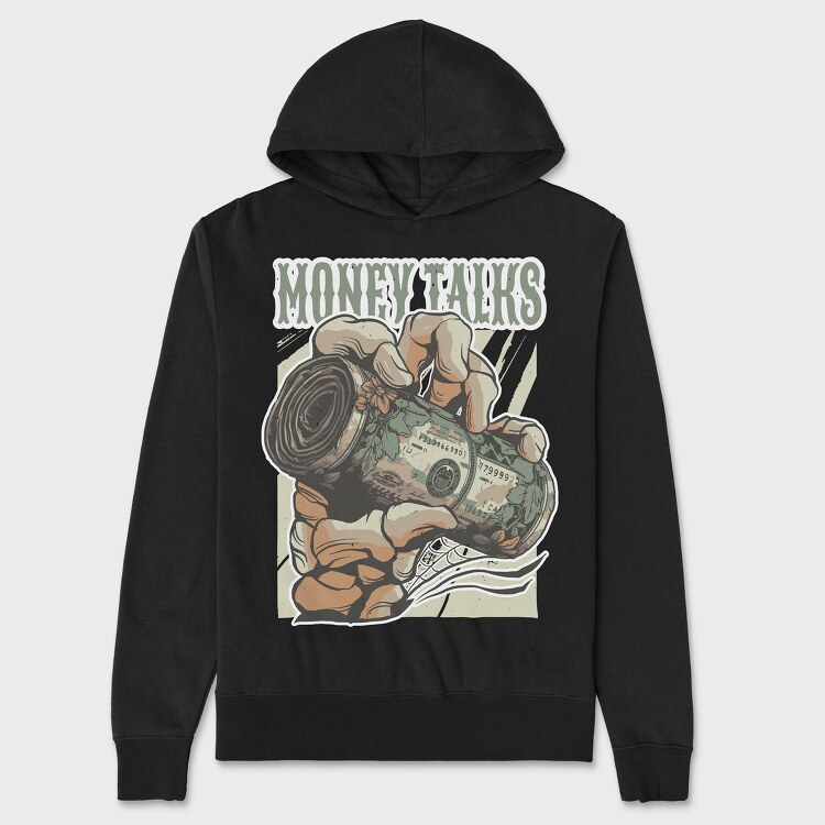 Money Talks Skull, Hanorac Oversize Barbati (Unisex)