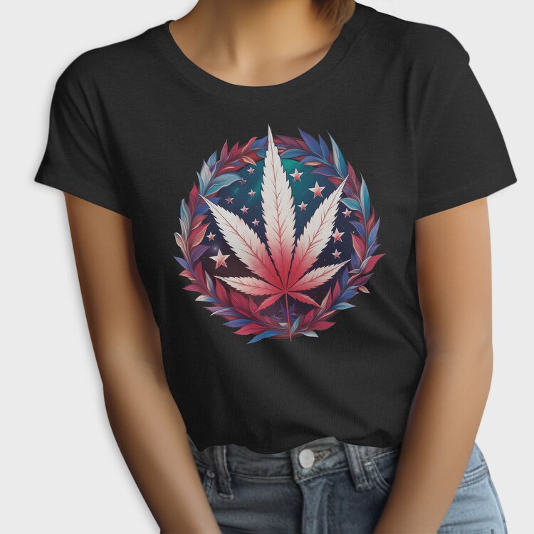 Patriotic Cannabis Leaf 4th Of July, Tricou Femei
