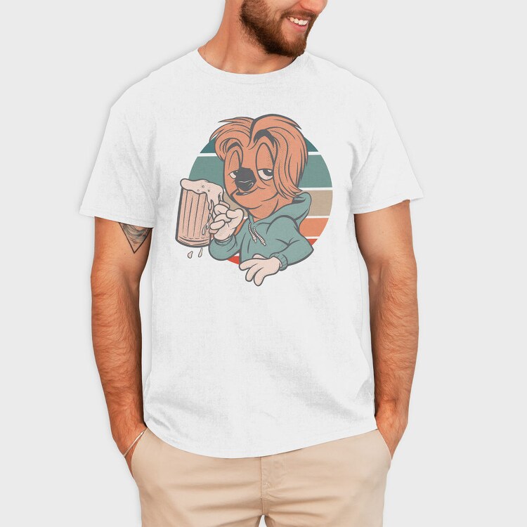 Sloth Animal With Beer Cartoon, Tricou Barbati (Unisex)