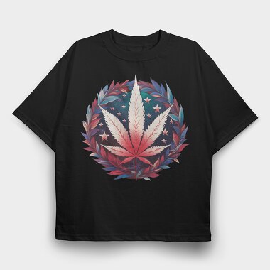 Patriotic Cannabis Leaf 4th Of July, Tricou Oversize Barbati (Unisex)