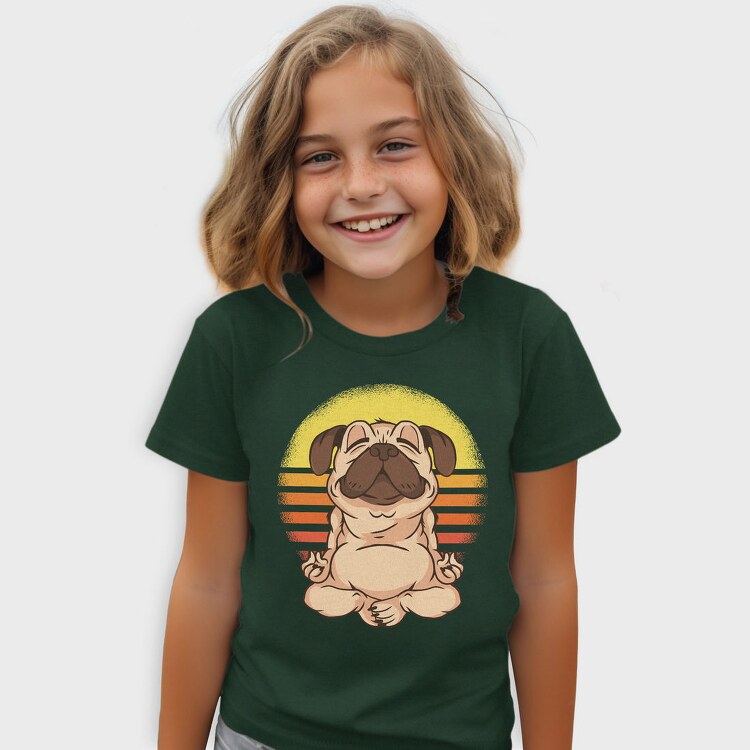 Yoga Pug 01, Tricou Copii