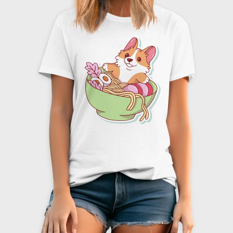Corgi Noodle Bowl, Tricou Barbati (Unisex)