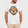Sloth Animal With Earphones Headphones, Tricou Barbati (Unisex)